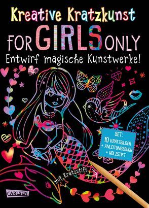 Kreative Kratzkunst: For Girls Only: Set mit 10 Kratzbildern, Anleitungsbuch und Holzstift von Poitier,  Anton