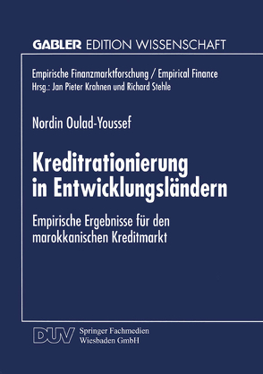 Kreditrationierung in Entwicklungsländern von Oulad-Youssef,  Nordin