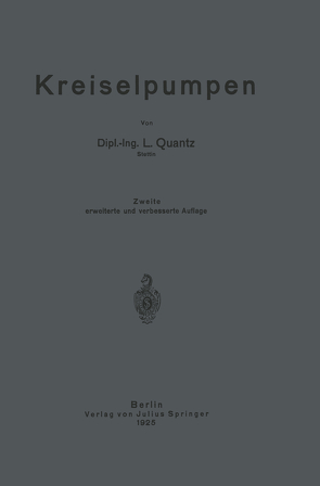 Kreiselpumpen von Quantz,  L.