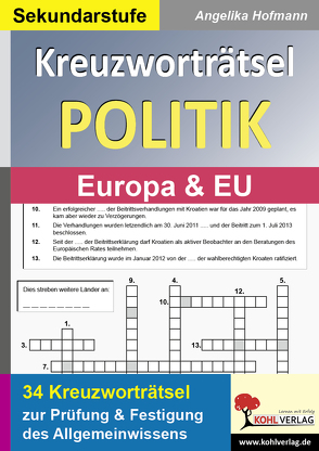 Kreuzworträtsel Politik / Europa von Hofmann,  Angelika