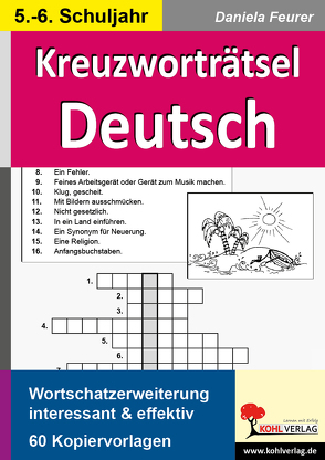 Kreuzworträtsel Deutsch / Klasse 5-6 von Feurer,  Daniela