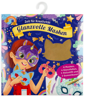 Krickel-Kratz-Malbilder. Glanzvolle Masken (6 Masken, 4 Glanzfolien, ein Holzstift und ein Gummiband) von Varone,  Eugénie