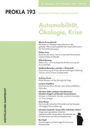 Automobilität, Ökologie, Krise von PROKLA 193