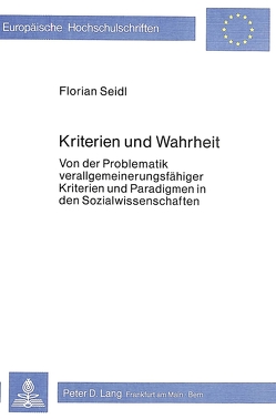 Kriterien und Wahrheit von Seidl,  Florian