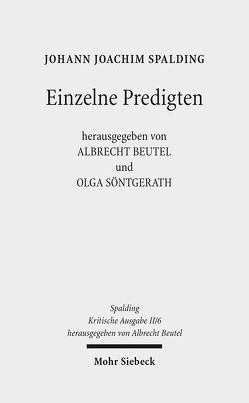 Kritische Ausgabe von Beutel,  Albrecht, Heck,  Johannes, Look,  Verena, Söntgerath,  Olga, Spalding,  Johann J, Spankeren,  Malte van, Wolff,  Christian Elmo, Zastrow,  Richard