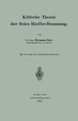 Kritische Theorie der freien Riefler-Hemmung von Bock,  Hermann