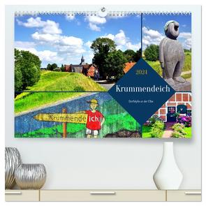 Krummendeich – Dorfidylle an der Elbe (hochwertiger Premium Wandkalender 2024 DIN A2 quer), Kunstdruck in Hochglanz von von Loewis of Menar,  Henning