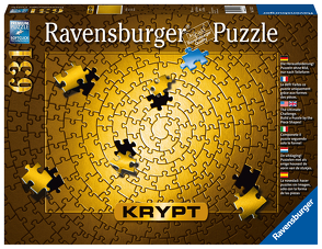 Ravensburger Krypt Puzzle Gold mit 631 Teilen, Schweres Puzzle für Erwachsene und Kinder ab 14 Jahren – Puzzeln ohne Bild, nur nach Form der Puzzleteile