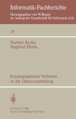 Kryptographische Verfahren in der Datenverarbeitung von Herda,  Siegfried, Ryska,  Norbert