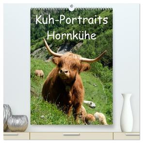 Kuhportraits Hornkühe (hochwertiger Premium Wandkalender 2024 DIN A2 hoch), Kunstdruck in Hochglanz von Goldscheider,  Stefanie