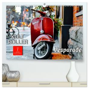 Kult Roller – Vesparade (hochwertiger Premium Wandkalender 2024 DIN A2 quer), Kunstdruck in Hochglanz von Roder,  Peter