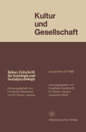 Kultur und Gesellschaft von Neidhardt,  Friedhelm