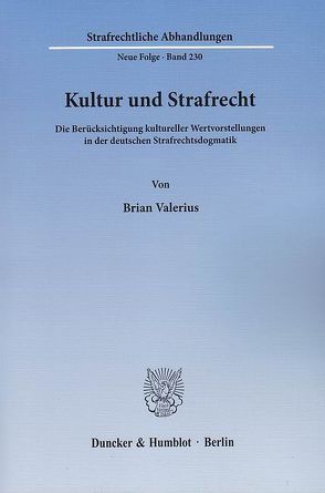 Kultur und Strafrecht. von Valerius,  Brian