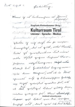 Kulturraum Tirol von Klettenhammer,  Sieglinde