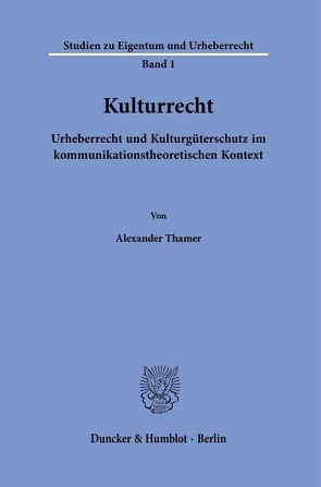 Kulturrecht. von Thamer,  Alexander