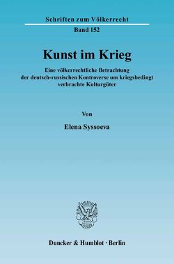 Kunst im Krieg. von Syssoeva,  Elena