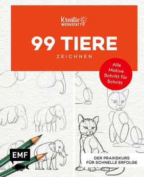 Kunst Kompakt: 99 Tiere zeichnen Step by Step von Edition Michael Fischer