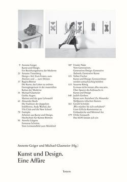 Kunst und Design von Bittner,  Regina, Fischer,  Volker, Geiger,  Annette, Gerdsen,  Judith, Glasmeier,  Michael, Grossarth,  Ulrike, König,  Susanne, Lütgens,  Annelie, Nake,  Frieder, Roob,  Alexander, Schröder,  Gerald, Tietenberg,  Annette