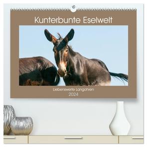 Kunterbunte Eselwelt – Liebenswerte Langohren (hochwertiger Premium Wandkalender 2024 DIN A2 quer), Kunstdruck in Hochglanz von Bölts,  Meike