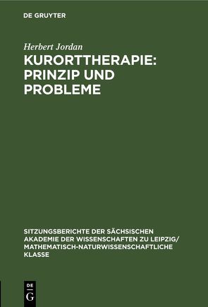 Kurorttherapie: Prinzip und Probleme von Jordan,  Herbert