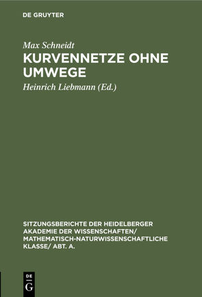 Kurvennetze ohne Umwege von Liebmann,  Heinrich, Schneidt,  Max