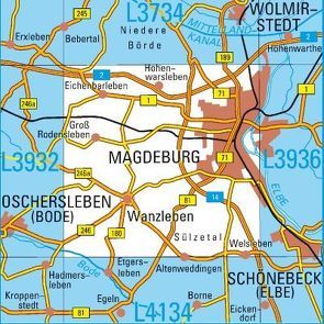 L3934 Magdeburg Topographische Karte 1:50000