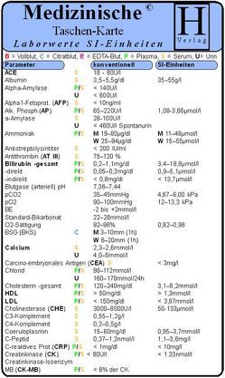 Laborwerte SI Einheiten – Medizinische Taschen-Karte von Hawelka Verlag,  Hawelka