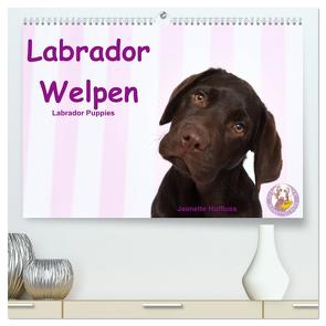 Labrador Welpen – Labrador Puppies (hochwertiger Premium Wandkalender 2024 DIN A2 quer), Kunstdruck in Hochglanz von Hutfluss,  Jeanette