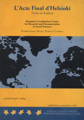 L’Acte Final d’Helsinki von Dániel,  Agnes, Mock,  Alois, Villain-Gandossi,  Christiane