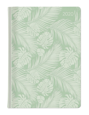 Ladytimer Deluxe Pastel Mint 2020 – Taschenplaner – Taschenkalender A6 – Tucson Einband – Motivprägung Blätter – Weekly – 192 Seiten von ALPHA EDITION