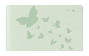 Ladytimer TO GO Deluxe Pastel Mint 2020 – Taschenkalender quer(15 x 9) – Tucson Einband – Motivprägung Schmetterlinge – Weekly – 128 Seiten von ALPHA EDITION