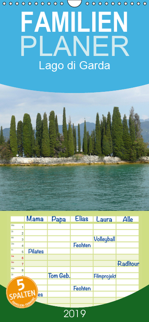 Lago di Garda – Familienplaner hoch (Wandkalender 2019 , 21 cm x 45 cm, hoch) von Diebler,  Konrad