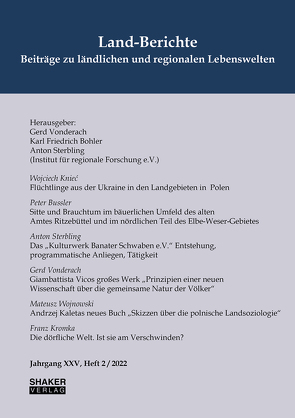 Land-Berichte. Beiträge zu ländlichen und regionalen Lebenswelten von Bohler,  Karl Friedrich, Sterbling,  Anton, Vonderach,  Gerd