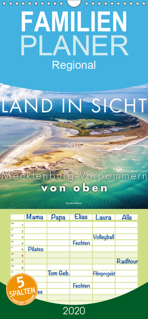 Land in Sicht – Mecklenburg-Vorpommern von oben – Familienplaner hoch (Wandkalender 2020 , 21 cm x 45 cm, hoch) von Kilmer,  Sascha