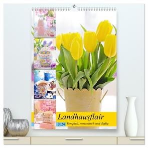 Landhausflair. Verspielt, romantisch und duftig (hochwertiger Premium Wandkalender 2024 DIN A2 hoch), Kunstdruck in Hochglanz von Hurley,  Rose