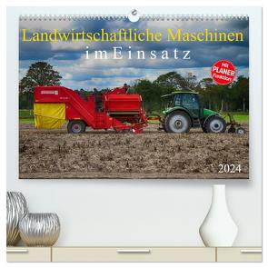 Landwirtschaftliche Maschinen im Einsatz (hochwertiger Premium Wandkalender 2024 DIN A2 quer), Kunstdruck in Hochglanz von SchnelleWelten,  SchnelleWelten