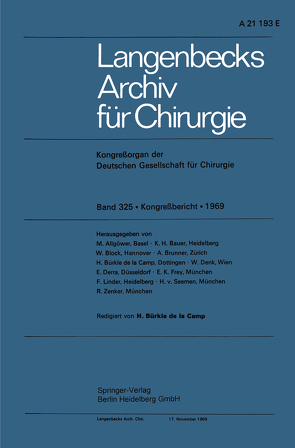 Langenbecks Archiv für Chirurgie von Camp,  H. BÏ‹rkle de la