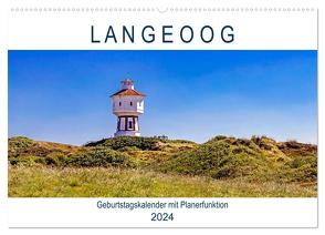 Langeoog Geburtstagskalender (Wandkalender 2024 DIN A2 quer), CALVENDO Monatskalender von Dreegmeyer,  Andrea