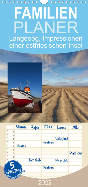 Familienplaner Langeoog, Impressionen einer ostfriesischen Insel (Wandkalender 2022 , 21 cm x 45 cm, hoch) von Roskamp,  Jan