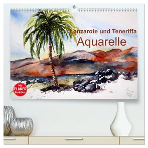 Lanzarote und Teneriffa – Aquarelle (hochwertiger Premium Wandkalender 2024 DIN A2 quer), Kunstdruck in Hochglanz von Dürr,  Brigitte