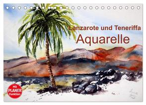 Lanzarote und Teneriffa – Aquarelle (Tischkalender 2024 DIN A5 quer), CALVENDO Monatskalender von Dürr,  Brigitte