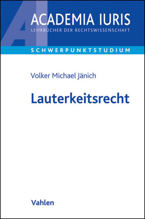 Lauterkeitsrecht von Jänich,  Volker Michael