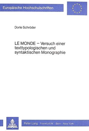 Le Monde von Schroeder,  Dorle