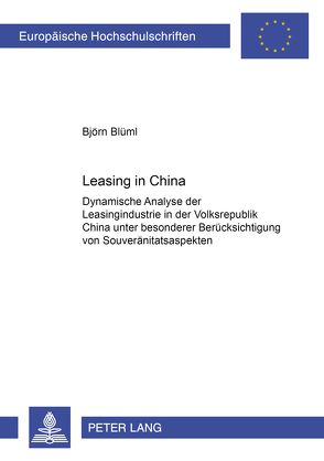 Leasing in China von Blüml,  Björn