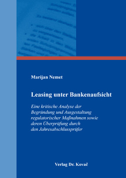 Leasing unter Bankenaufsicht von Nemet,  Marijan