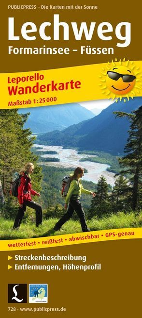 Lechweg, Formarinsee – Füssen, Wanderkarte 1:25.000