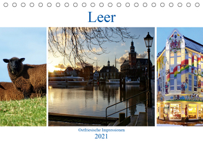 Leer – Ostfriesische Impressionen 2021 (Tischkalender 2021 DIN A5 quer) von Hebgen,  Peter