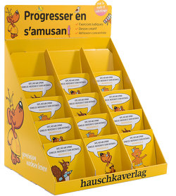 Leeres Stufendisplay „Progresserens’ amusant“ von Hauschka Verlag