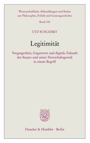 Legitimität. von Schliesky,  Utz