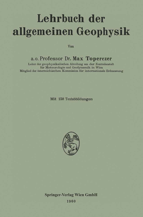 Lehrbuch der allgemeinen Geophysik von Toperczer,  Max